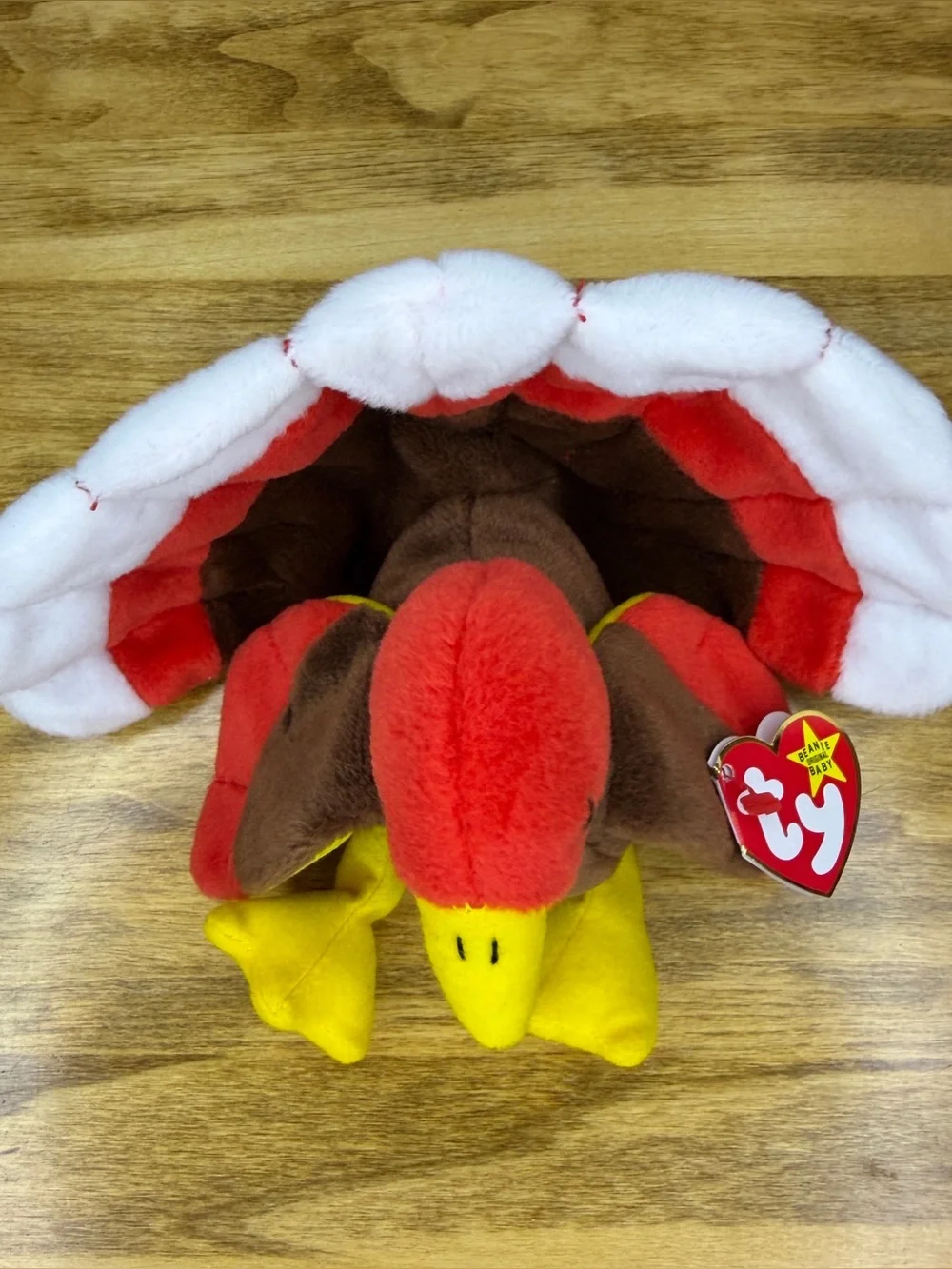 Vintage Ty Beanie Baby Turkey Gobbles Style 4034 4th Generation Hanging Tag Tush